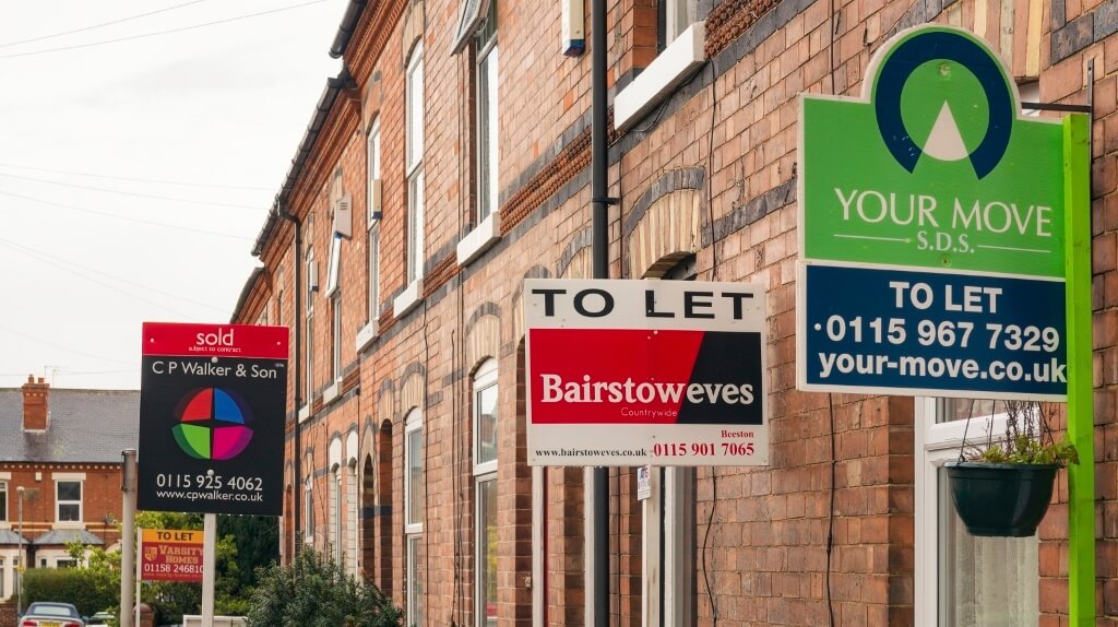 Property agent signs in England
