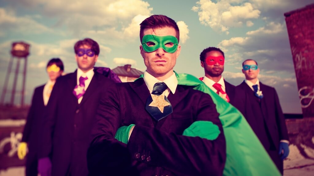 Businessmen Superhero Team Confidence Concept