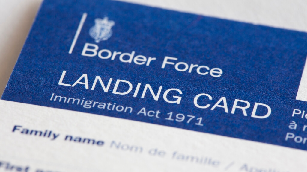 Border Force Landing Card