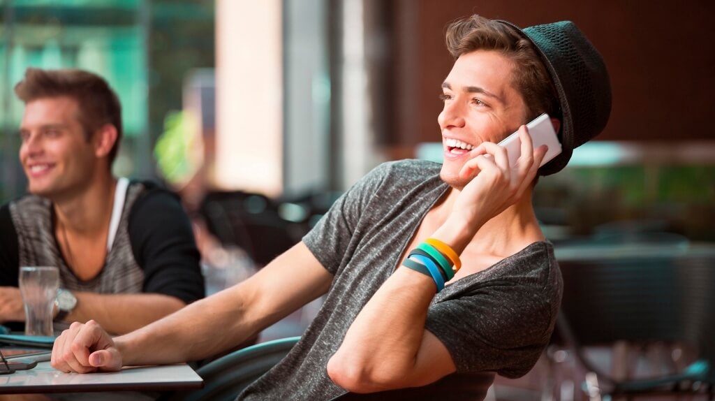Young man on phone