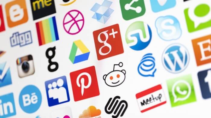 Popular social media and technology icons